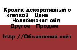 Кролик декоративный с клеткой › Цена ­ 2 200 - Челябинская обл. Другое » Продам   